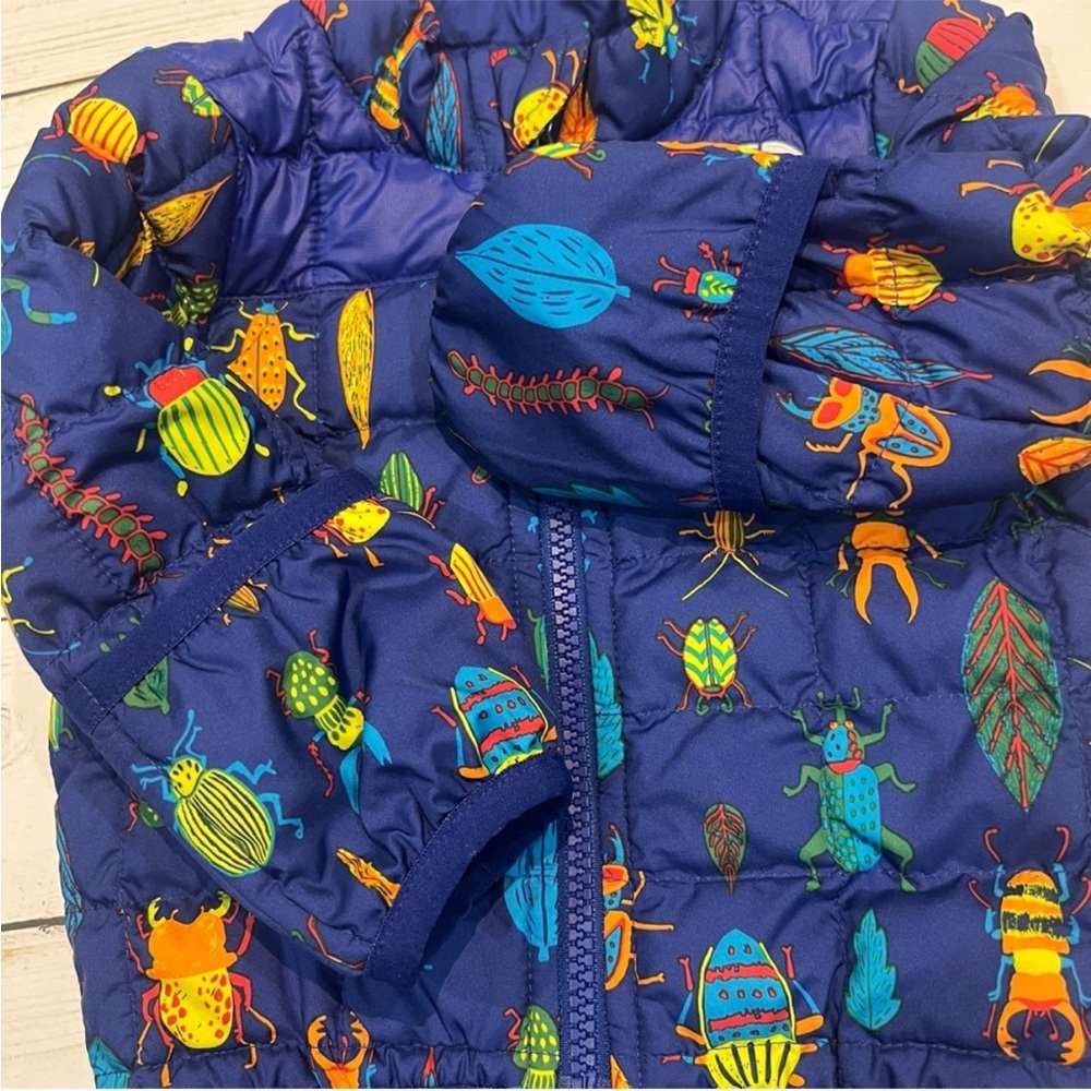 The North Face Thermoball Jacket Infant Baby Bolt Blue Critter Crawl Print 0-3M - Picture 7 of 9